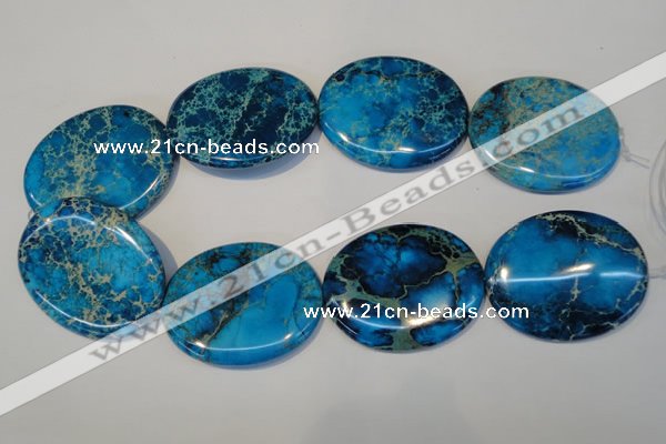 CDT321 15.5 inches 40*50mm oval dyed aqua terra jasper beads