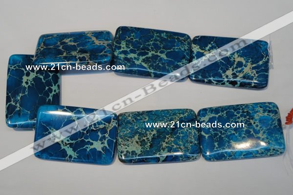 CDT335 15.5 inches 40*60mm rectangle dyed aqua terra jasper beads