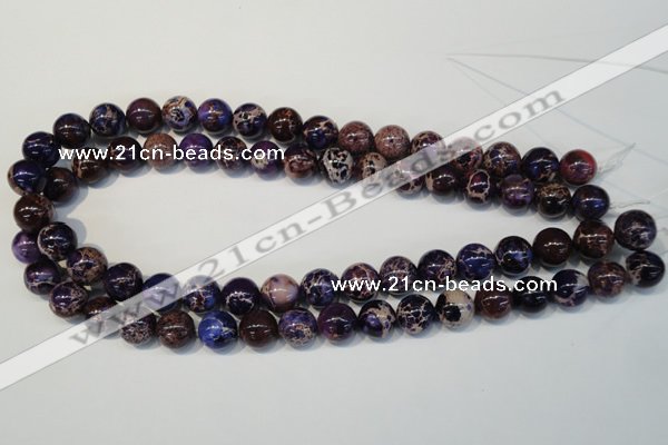 CDT364 15.5 inches 12mm round dyed aqua terra jasper beads