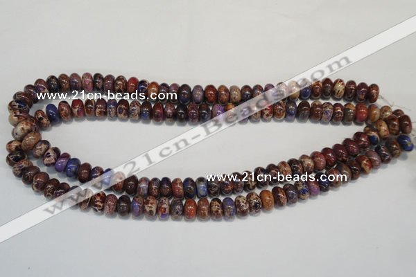 CDT371 15.5 inches 6*10mm rondelle dyed aqua terra jasper beads
