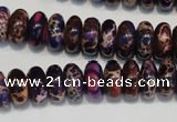 CDT372 15.5 inches 6*12mm rondelle dyed aqua terra jasper beads