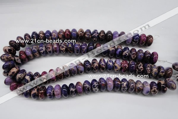 CDT374 15.5 inches 8*16mm rondelle dyed aqua terra jasper beads