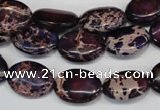 CDT417 15.5 inches 12*16mm oval dyed aqua terra jasper beads