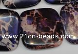 CDT430 15.5 inches 30*30mm square dyed aqua terra jasper beads
