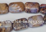 CDT437 15.5 inches 13*18mm rectangle dyed aqua terra jasper beads