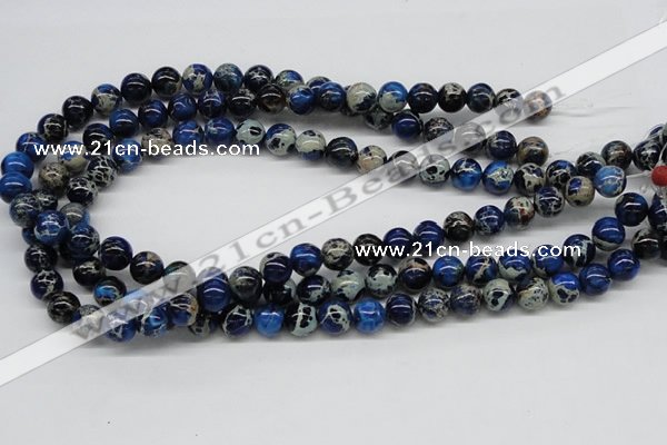 CDT44 15.5 inches 10mm round dyed aqua terra jasper beads wholesale