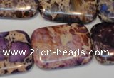 CDT440 15.5 inches 20*30mm rectangle dyed aqua terra jasper beads