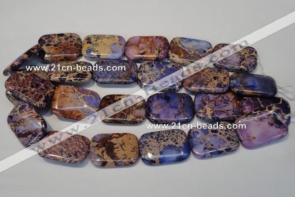 CDT442 15.5 inches 25*35mm rectangle dyed aqua terra jasper beads