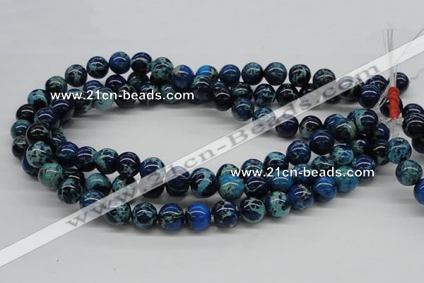 CDT45 15.5 inches 12mm round dyed aqua terra jasper beads wholesale
