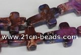 CDT450 15.5 inches 15*20mm cross dyed aqua terra jasper beads