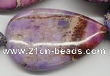 CDT463 15.5 inches 30*50mm flat teardrop dyed aqua terra jasper beads