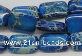 CDT55 15.5 inches 13*18mm rectangle dyed aqua terra jasper beads