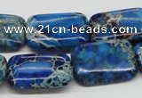 CDT56 15.5 inches 18*25mm rectangle dyed aqua terra jasper beads