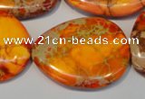 CDT580 15.5 inches 20*25mm - 28*35mm freeform dyed aqua terra jasper beads