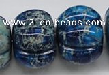 CDT60 15.5 inches 26*35mm pumpkin dyed aqua terra jasper beads