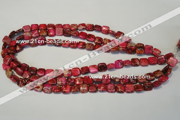 CDT620 15.5 inches 10*10mm square dyed aqua terra jasper beads