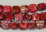 CDT621 15.5 inches 12*12mm square dyed aqua terra jasper beads
