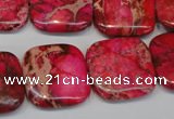 CDT625 15.5 inches 20*20mm square dyed aqua terra jasper beads