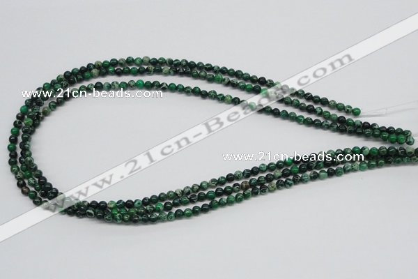 CDT68 15.5 inches 4mm round dyed aqua terra jasper beads