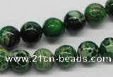 CDT69 15.5 inches 10mm round dyed aqua terra jasper beads