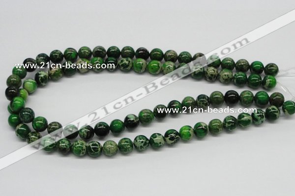 CDT69 15.5 inches 10mm round dyed aqua terra jasper beads