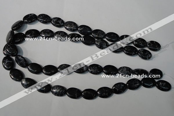 CDT691 15.5 inches 13*18mm oval dyed aqua terra jasper beads