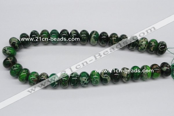 CDT73 15.5 inches 12*18mm rondelle dyed aqua terra jasper beads