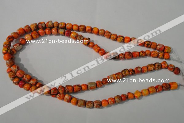 CDT732 15.5 inches 6*7mm – 8*9mm nuggets dyed aqua terra jasper beads