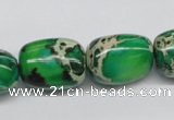 CDT74 15.5 inches 15*20mm nuggets dyed aqua terra jasper beads