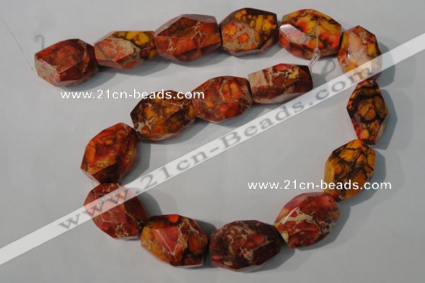 CDT748 15.5 inches 18*25mm faceted nuggets dyed aqua terra jasper beads