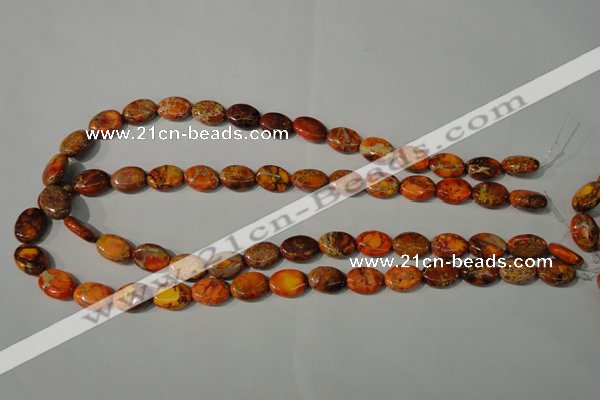 CDT750 15.5 inches 12*14mm oval dyed aqua terra jasper beads