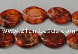 CDT751 15.5 inches 13*18mm oval dyed aqua terra jasper beads