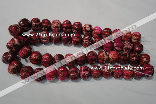 CDT767 15.5 inches 15*18mm pumpkin dyed aqua terra jasper beads