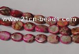 CDT781 15.5 inches 6*8mm oval dyed aqua terra jasper beads