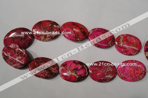 CDT784 15.5 inches 30*40mm oval dyed aqua terra jasper beads