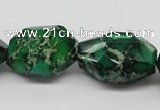 CDT79 15.5 inches 18*28mm faceted nuggets dyed aqua terra jasper beads