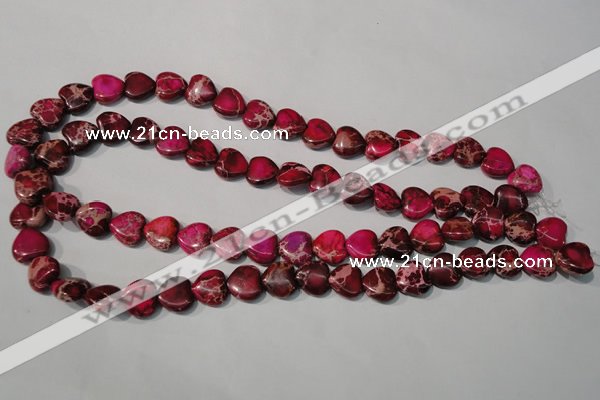 CDT792 15.5 inches 12*12mm heart dyed aqua terra jasper beads