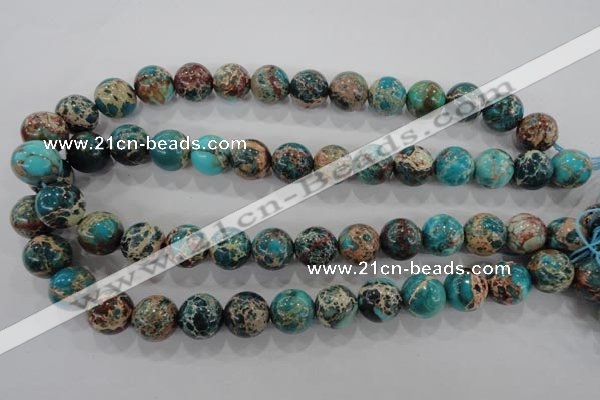 CDT806 15.5 inches 14mm round dyed aqua terra jasper beads wholesale