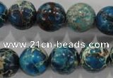 CDT807 15.5 inches 15mm round dyed aqua terra jasper beads wholesale