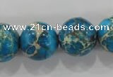 CDT808 15.5 inches 18mm round dyed aqua terra jasper beads wholesale