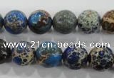 CDT814 15.5 inches 10mm round dyed aqua terra jasper beads wholesale