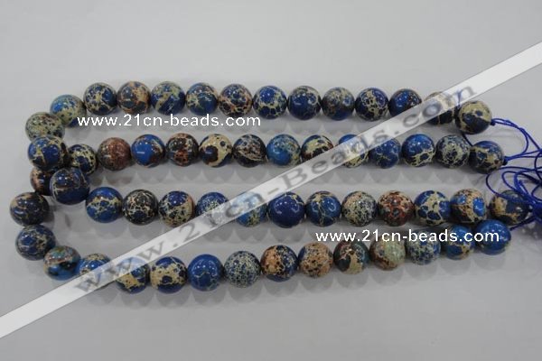 CDT816 15.5 inches 14mm round dyed aqua terra jasper beads wholesale