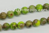 CDT83 15.5 inches 8mm round dyed aqua terra jasper beads