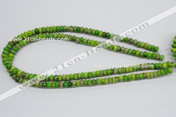 CDT87 15.5 inches 5*8mm rondelle dyed aqua terra jasper beads