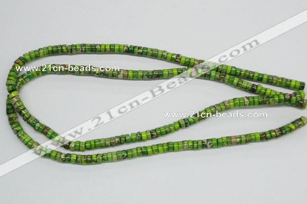 CDT88 15.5 inches 4*6mm roundel dyed aqua terra jasper beads