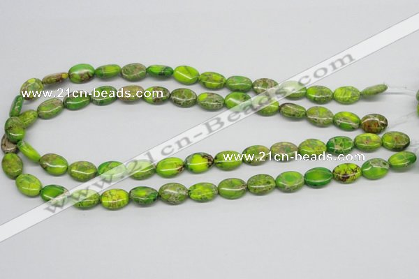CDT92 15.5 inches 10*14mm oval dyed aqua terra jasper beads