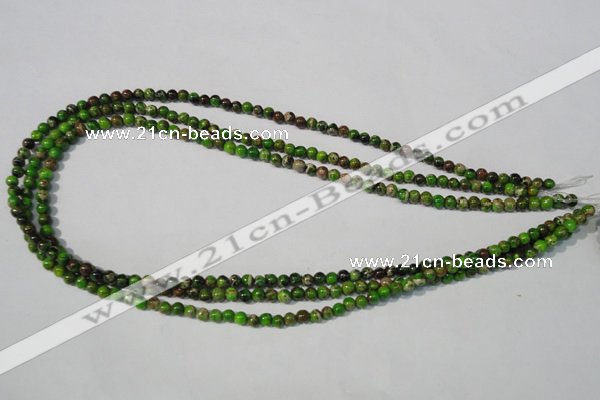 CDT920 15.5 inches 4mm round dyed aqua terra jasper beads