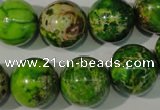 CDT923 15.5 inches 16mm round dyed aqua terra jasper beads