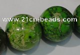 CDT925 15.5 inches 24mm round dyed aqua terra jasper beads