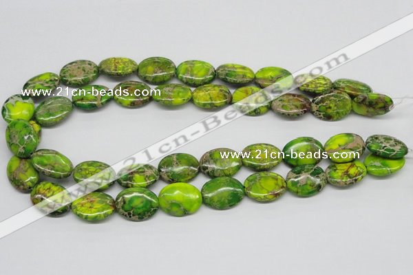 CDT93 15.5 inches 15*20mm oval dyed aqua terra jasper beads